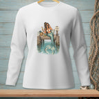 Illustration of a mermaid with a cocktail on a dock with a "No Loitering" sign.
