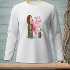 Mermaid with pink tail and seagull on pilings with text "Tell it to my Fin."