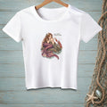 White t-shirt with mermaid and lobster graphic, reads "THIS FEELS UNDERFUNDED."
