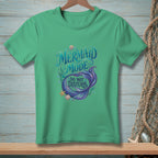 Green t-shirt with "Mermaid Mode: Do Not Disturb" text and a mermaid tail graphic.