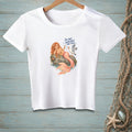 White t-shirt graphic: mermaid with text "I'm NOT AVAILABLE FOR THIS."