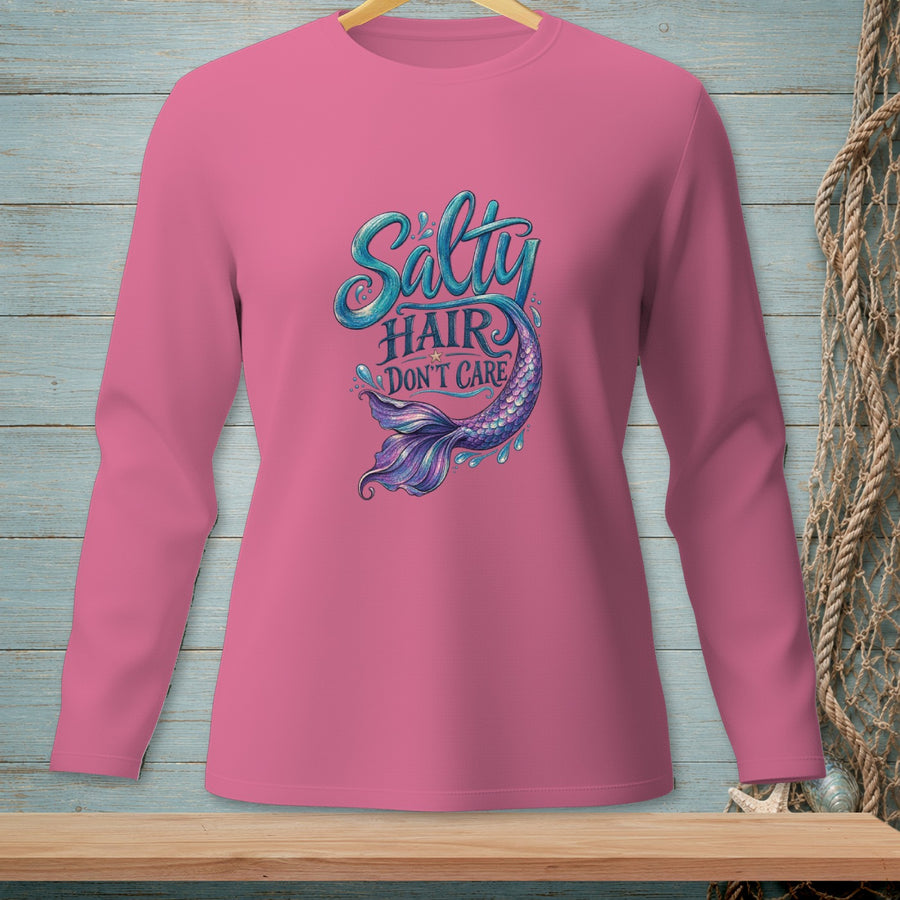 Salty Hair Don't Care ~ Comfort Colors Premium Long Sleeve T-Shirt