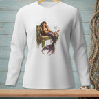 Mermaid with wine and crab on a dock, text "Sounds Personal."