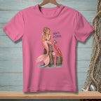 Pink t-shirt with a mermaid and lobster graphic and text "That's A Choice."
