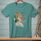 Mermaid with octopus and cocktail, with text "Repurpose. Reuse. Relax."
