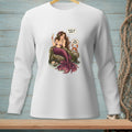 Mermaid holding champagne, a crab with "Too Much" speech bubble, on shirt.