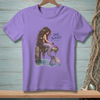 Mermaid on dock with crab, "SAVE YOURSELF" text.