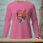 Mermaid and octopus on dock with drinks, text "Let's not be silly".