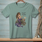 T-shirt graphic of a mermaid with text "That's why I have nice things. You're too picky."