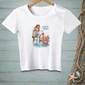 White t-shirt with mermaid and octopus illustration, "PROBLEM SOLVED" text.