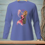 Mermaid sitting on a post with jellyfish and text "NOT THE HAIR".
