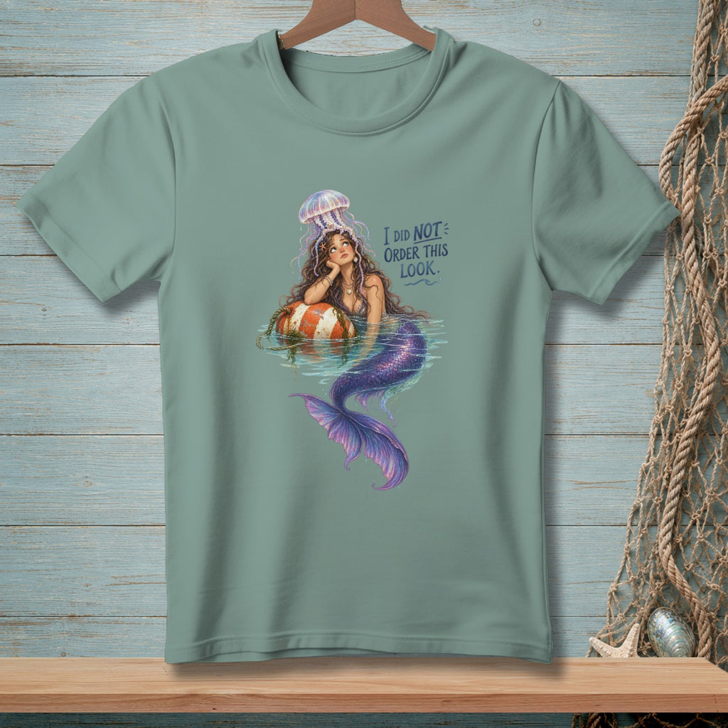 Mermaid with jellyfish hat and text "I DID NOT ORDER THIS LOOK."