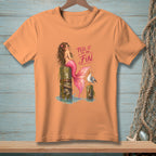 Mermaid sitting on a post, with a seagull and text "TELL IT TO MY FIN."