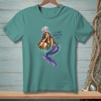 Teal t-shirt with a mermaid and jellyfish graphic, text reads "I DID NOT ORDER THIS LOOK."
