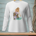 Mermaid with purple tail sits on rock, holding a sign that says "Fix Your Expectations."