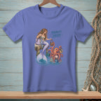 Mermaid and octopus with shopping bags, text "PROBLEM SOLVED".