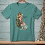 Mermaid holding champagne on a post with text "OR RAISE YOUR GAME."