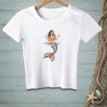 White t-shirt with a mermaid graphic and the text "HARD PASS".