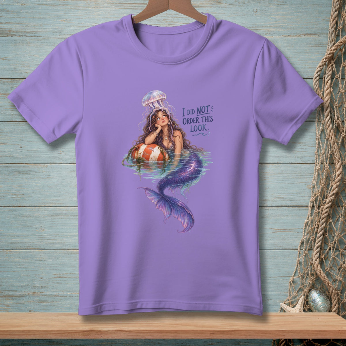 Mermaid with jellyfish on head and text "I DID NOT ORDER THIS LOOK."