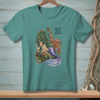 Mermaid with octopus in tangled hair, "Not My First Tangle" text.