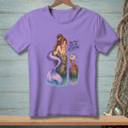 Mermaid and crab on pilings with text "Now You' Have My Attention".