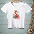 White t-shirt with a mermaid and lobster graphic that reads "Oh, we're doing claws now?".