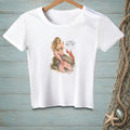 White t-shirt with a mermaid, lobster, and text: "Is there a part two?"