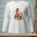 Illustration of a mermaid pointing at a lobster with "Next." text.