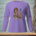 Purple long sleeve shirt with mermaid and octopus graphic. "The Salt Stays."