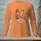 Mermaid with cocktail and seagull, text reads "That was a lot of words."