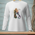White long sleeve shirt with mermaid graphic and text "Should've Planned Better."