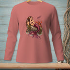 Mermaid holding a martini with a lobster and text "AND?"