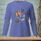 Mermaid with champagne and crab, text "Plan Ahead, Darling".