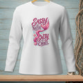 White long-sleeve shirt with "Sassy by Nature Salty by Choice" and mermaid tail design.