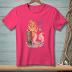 Pink t-shirt with a mermaid illustration and the text "Now I'm READY".