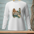 Mermaid on a dock with text "Whatever Floats Your Boat."