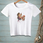 White t-shirt with mermaid and octopus reading "Circle Back Never"