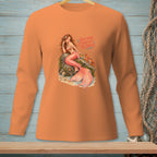 Mermaid with pink tail sitting on a rock with text "Keep Your Claws Off My Snacks".