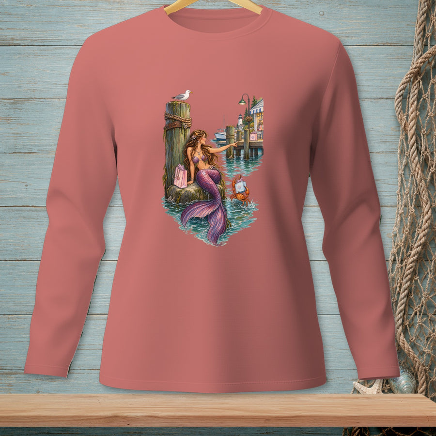 Seaside Retail Therapy ~ Comfort Colors Premium Long Sleeve T-Shirt