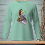 Green long-sleeve shirt with mermaid art and text "Bold of You."