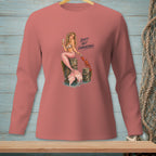 Mermaid with champagne and lobster on pier, text "DON'T GET COMFORTABLE."