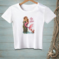 White t-shirt with a mermaid, lobster, and text "The Tail Has Spoken".