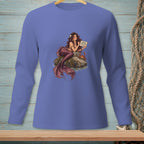 Mermaid on rock holds sign saying "Highly Selective" next to crab.