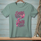 T-shirt with pink mermaid graphic and text "Sassy by Nature, Salty by Choice."