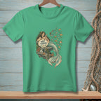 Green t-shirt with a mermaid illustration holding a drink and the text "NOT TODAY".
