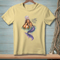 Light yellow t-shirt with a mermaid artwork and text "I DID NOT ORDER THIS LOOK."