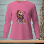 Pink long-sleeve shirt with a mermaid, crab, and "I LOVE THAT FOR YOU" text.