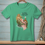 Mermaid pouring champagne with lobster, text "You keep saying that like it's bad."