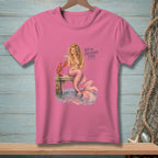 Pink t-shirt with mermaid, lobster, and text "We've discussed this."