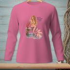Pink long-sleeve shirt with mermaid, lobster, and "WE'VE DISCUSSED THIS." text.